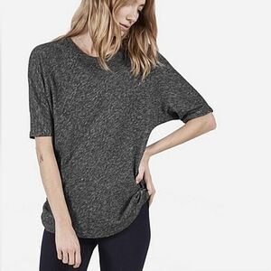 Everlane Cotton Wool Blend Short Sleeve Sweater Shirt Heather Gray Womens Size S